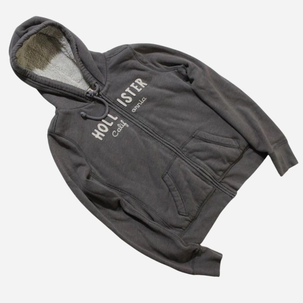 Womens Y2K Hollister Chic Skater Sherpa Zip-up Hoodie